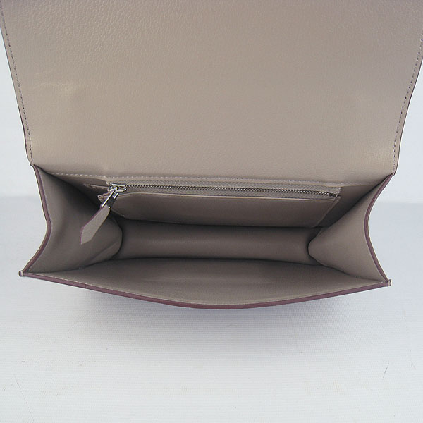 7A Hermes Oxhide Leather Message Bag Grey H017 - Click Image to Close